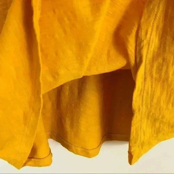 Ava & Viv Golden Yellow V-Neck Balloon Sleeve Cotton Light Weight Blouse Size14W - Picture 10 of 11